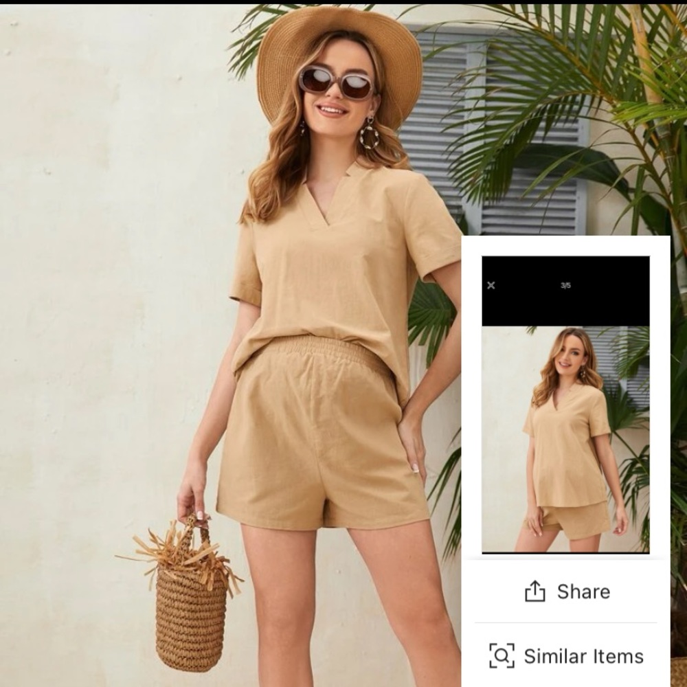 Maternity Top and Elastic Waist Shorts